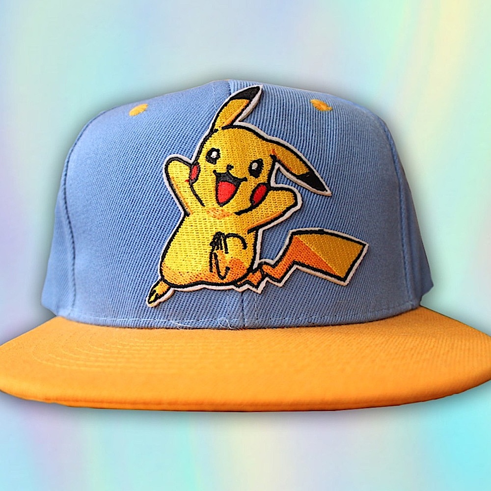 Pikachu Snapback Hat | Blue Yellow Streetwear Casual Pokemon Nintendo Gamer
